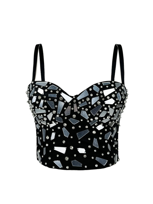 Eganora Black Ice Mirror Sequin Corset