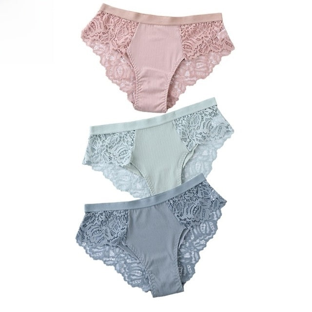 EGANORA LaceComfort High-Waist Briefs (3-Pack)