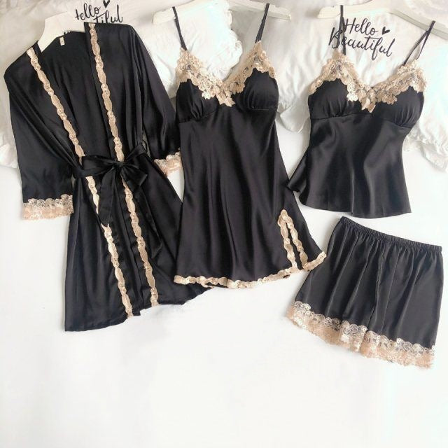 EGANORA VelvetSilk Pajama Set (5PCS)