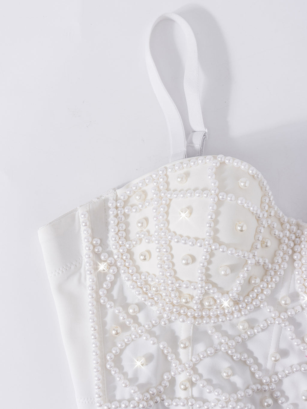 Black Diamond Pearl Strap Bustier