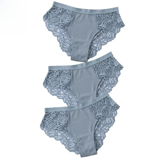 EGANORA LaceComfort High-Waist Briefs (3-Pack)