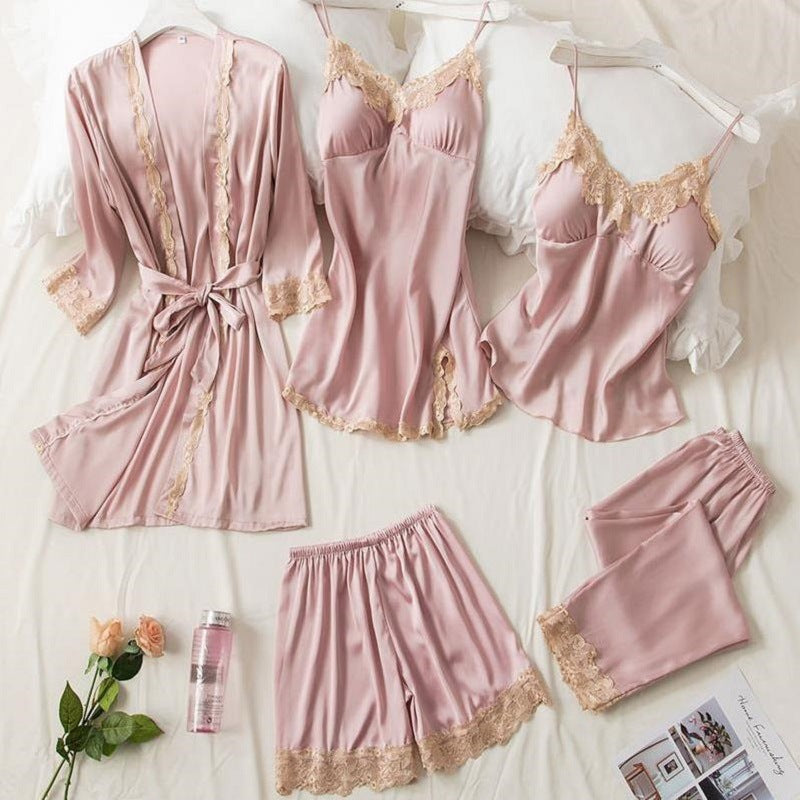 EGANORA VelvetSilk Pajama Set (5PCS)