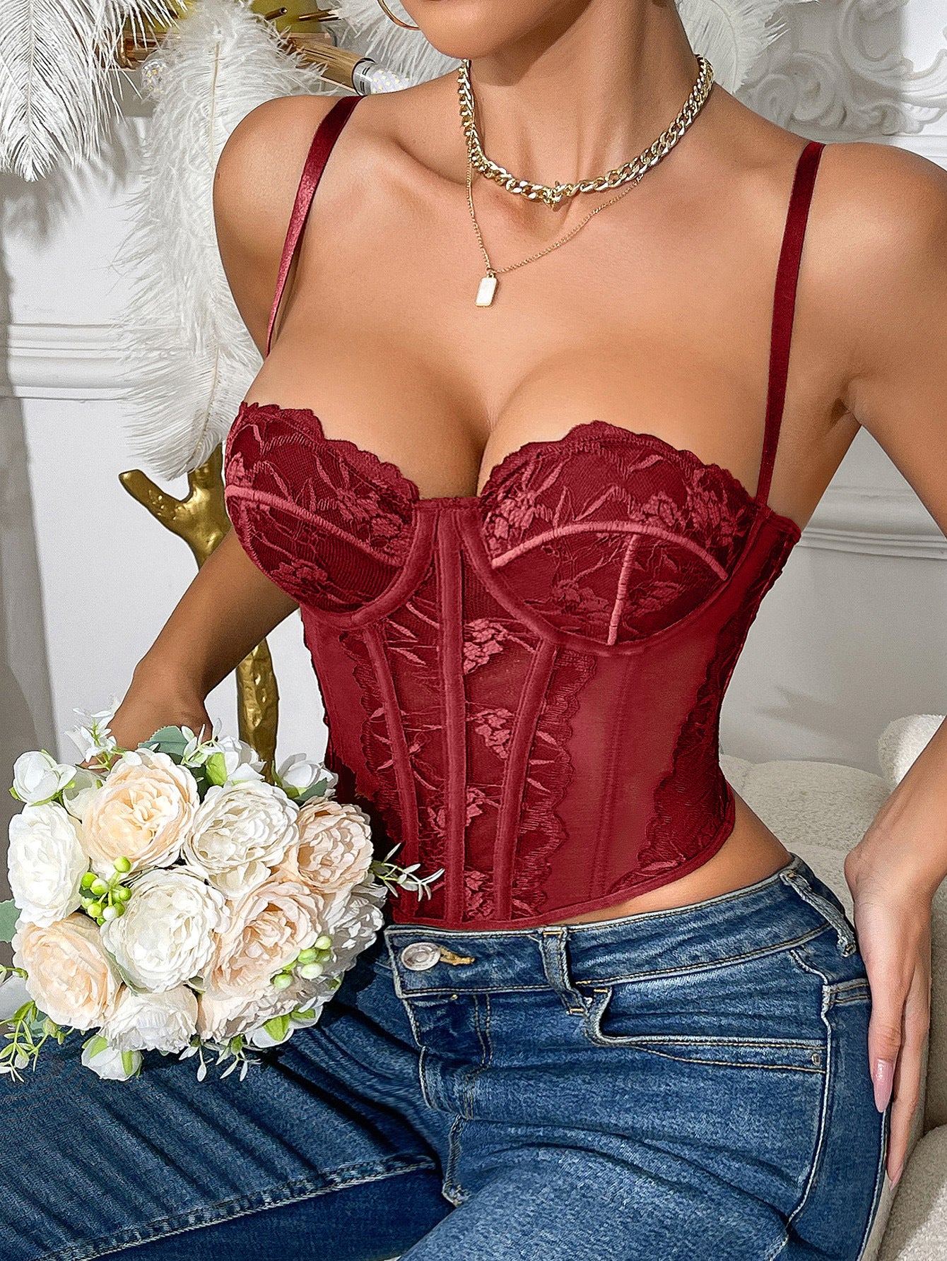 Eganora Siren Lace-Boned Bustier