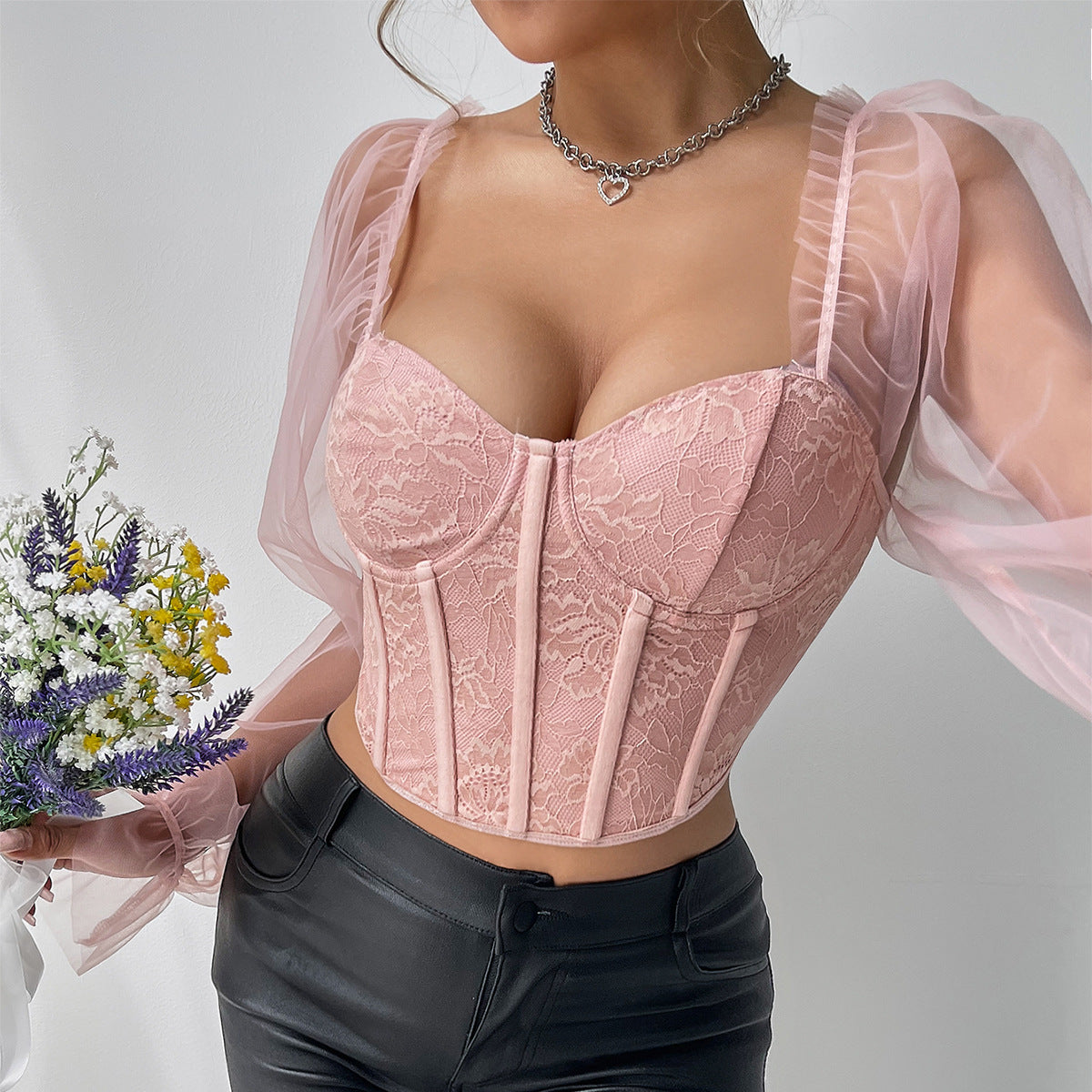 Eganora Bloom & Bold Bell-Sleeve Corset