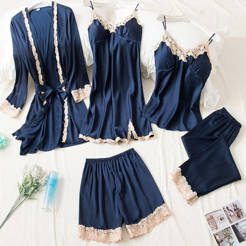 EGANORA VelvetSilk Pajama Set (5PCS)