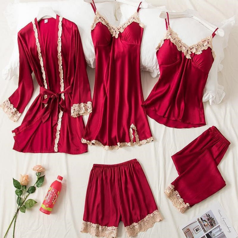 EGANORA VelvetSilk Pajama Set (5PCS)