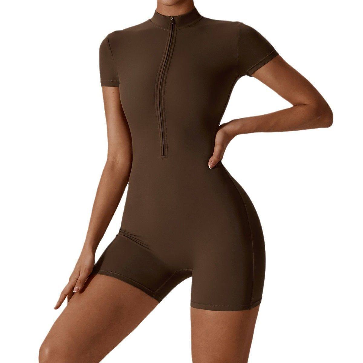 Eganora ZipMotion Romper - High Waist Sculpt Active One-Piece