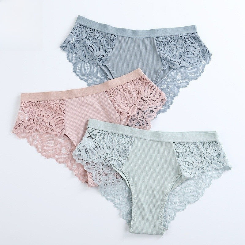 EGANORA LaceComfort High-Waist Briefs (3-Pack)