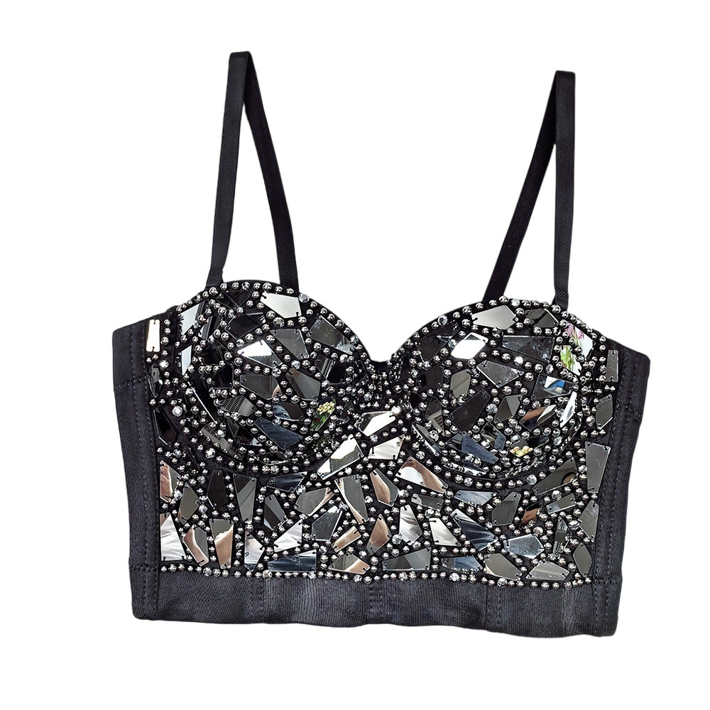Midnight Mirror Glass Corset Bustier