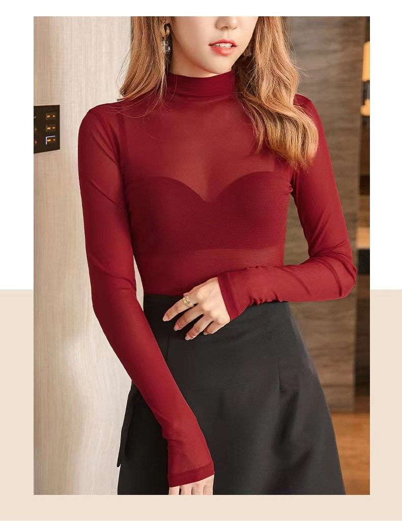 Eganora SheerCharm Mesh Long Sleeve Bodysuit