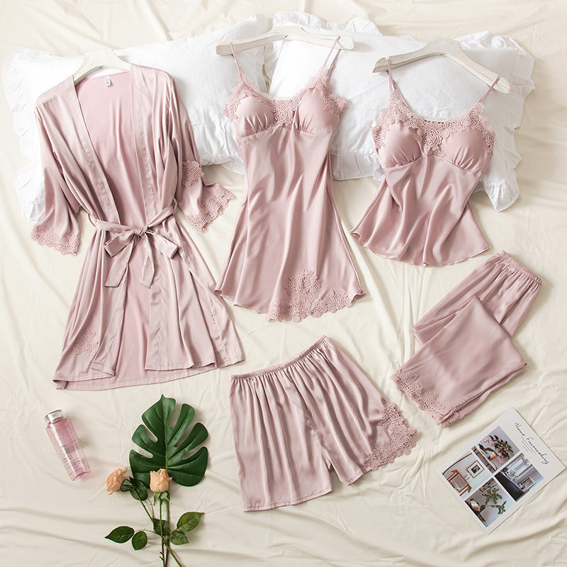 EGANORA VelvetSilk Pajama Set (5PCS)