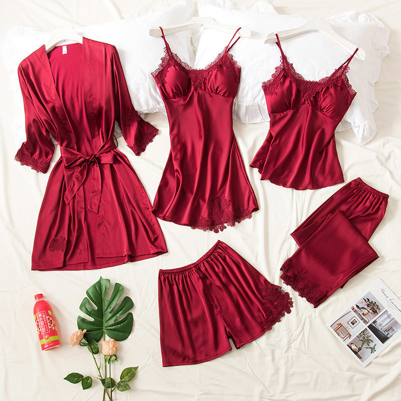 EGANORA VelvetSilk Pajama Set (5PCS)