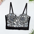 Midnight Mirror Glass Corset Bustier