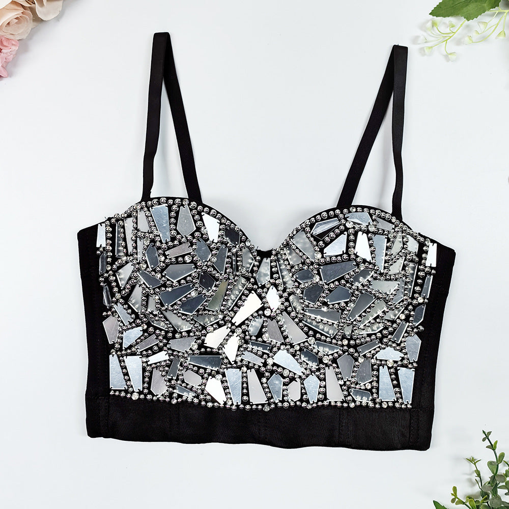 Midnight Mirror Glass Corset Bustier