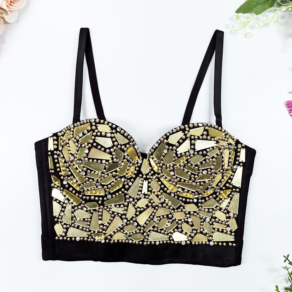 Midnight Mirror Glass Corset Bustier