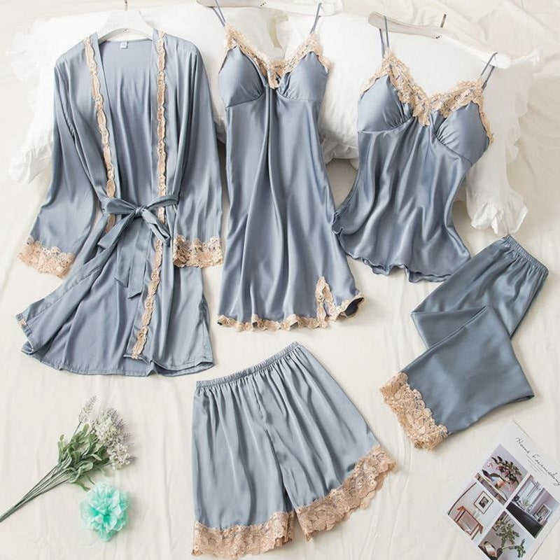 EGANORA VelvetSilk Pajama Set (5PCS)