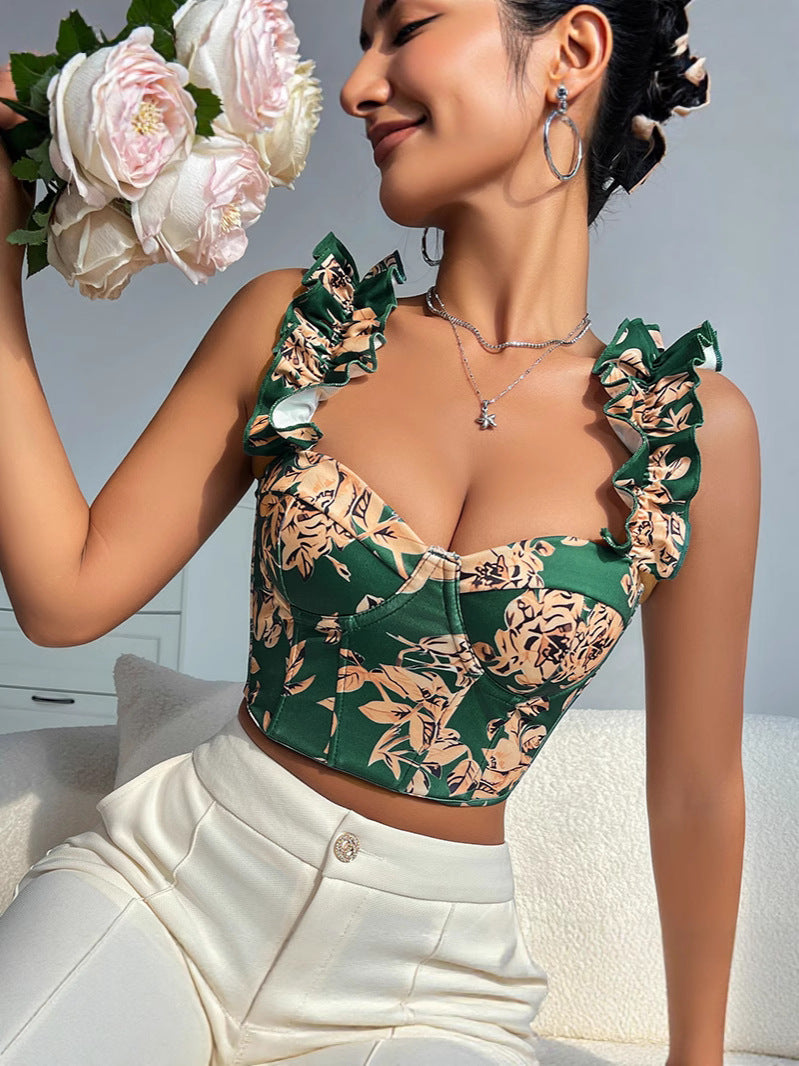 Eganora Floral Muse V-Neck Bustier