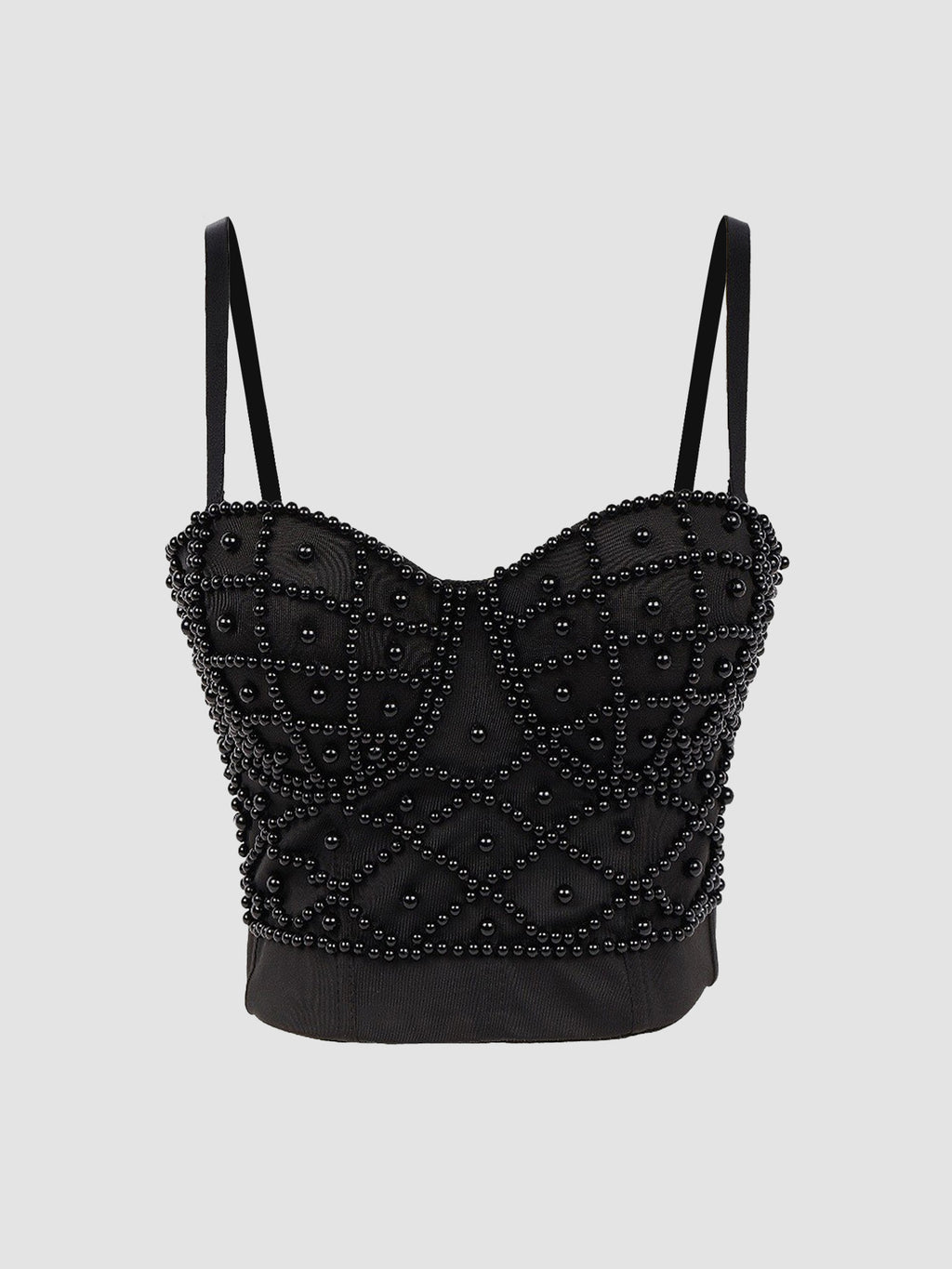 Black Diamond Pearl Strap Bustier