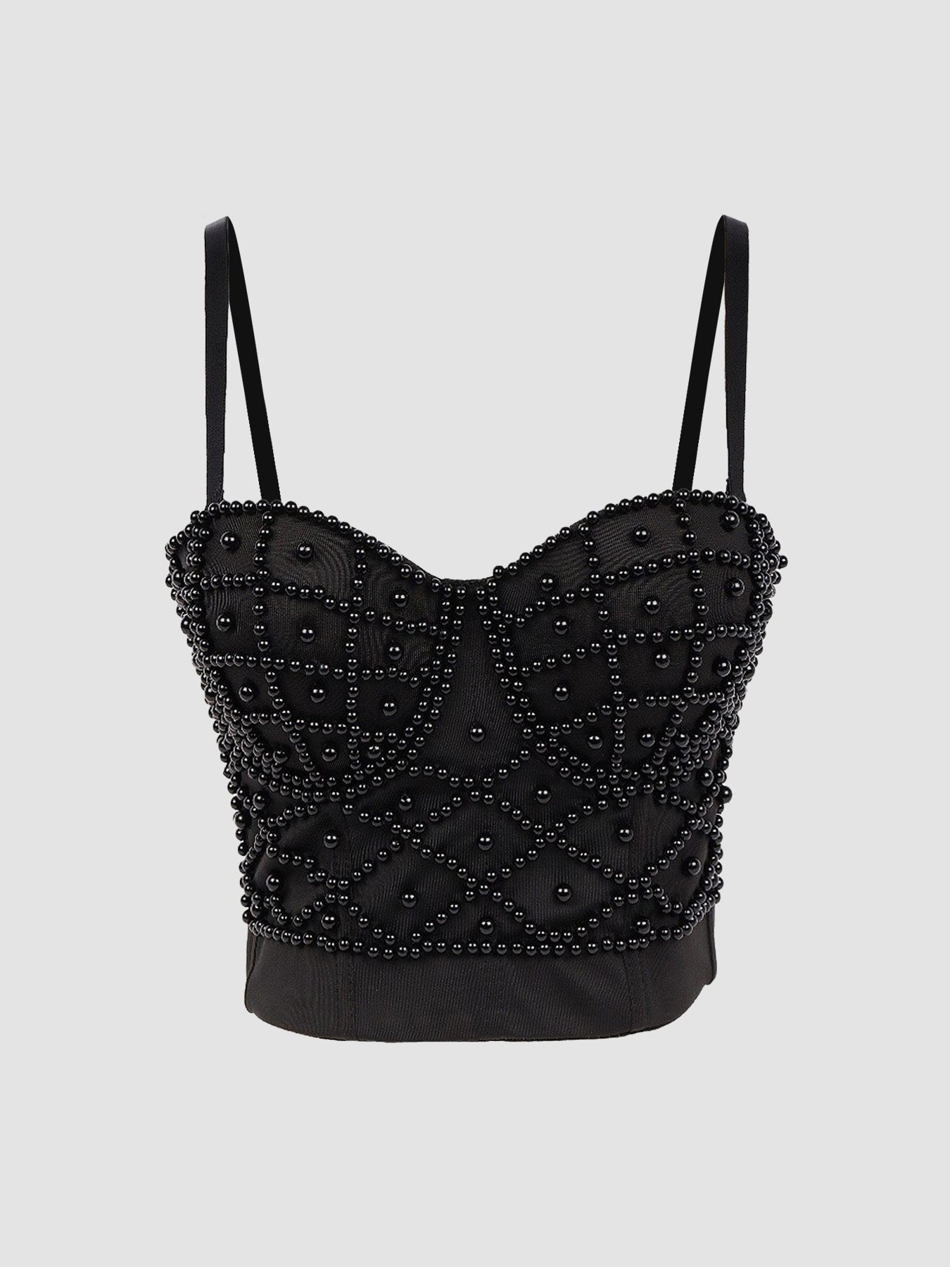 Black Diamond Pearl Strap Bustier