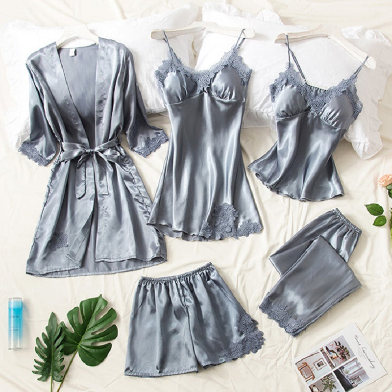 EGANORA VelvetSilk Pajama Set (5PCS)
