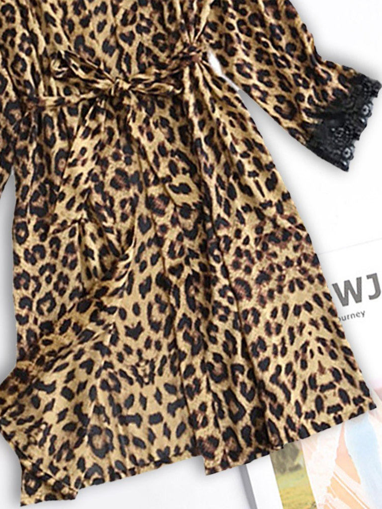 LUXFORM Leopard Night Queen Set (4-Piece)