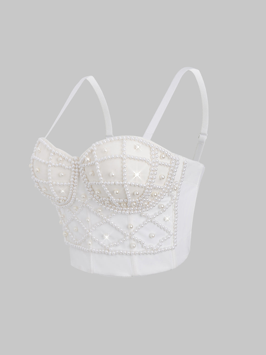 Black Diamond Pearl Strap Bustier