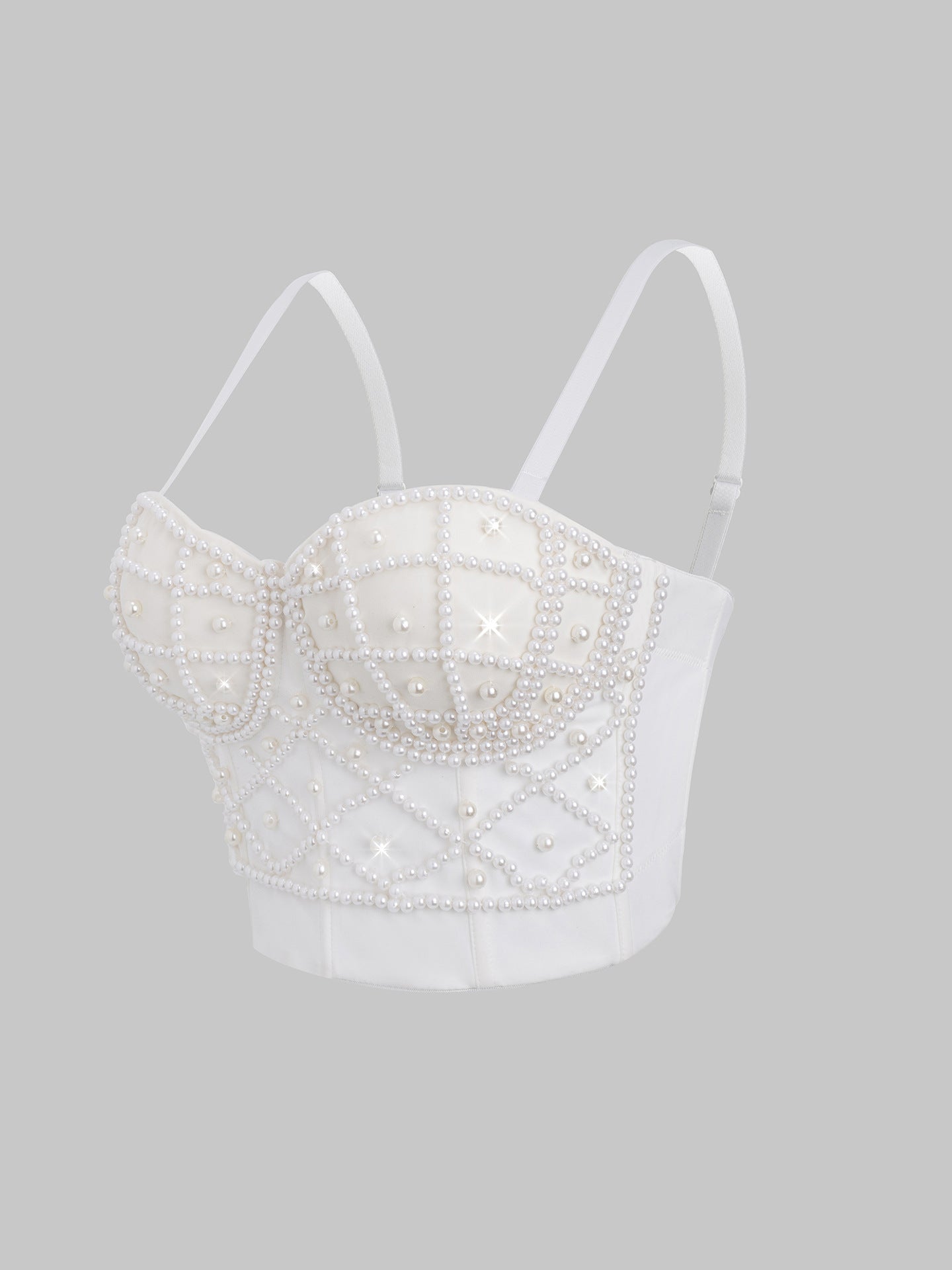 Black Diamond Pearl Strap Bustier
