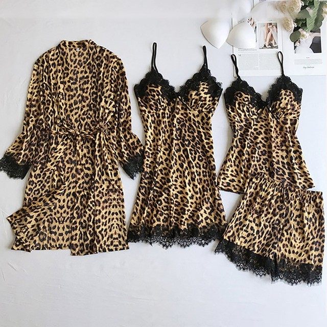 LUXFORM Leopard Night Queen Set (4-Piece)