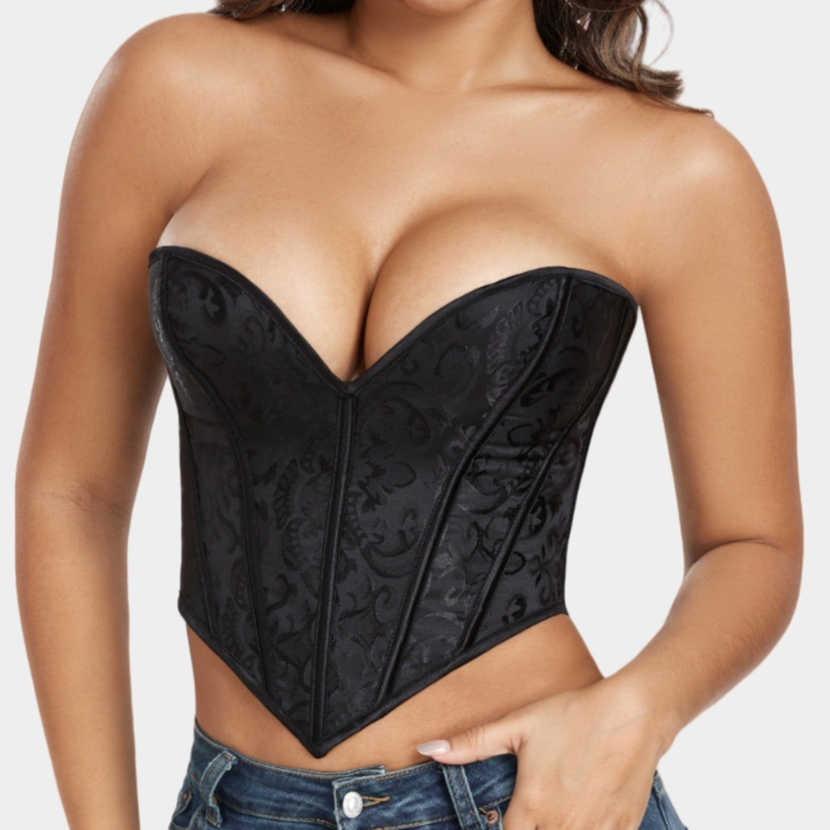 Eganora Royal Shadow Curve Corset Top
