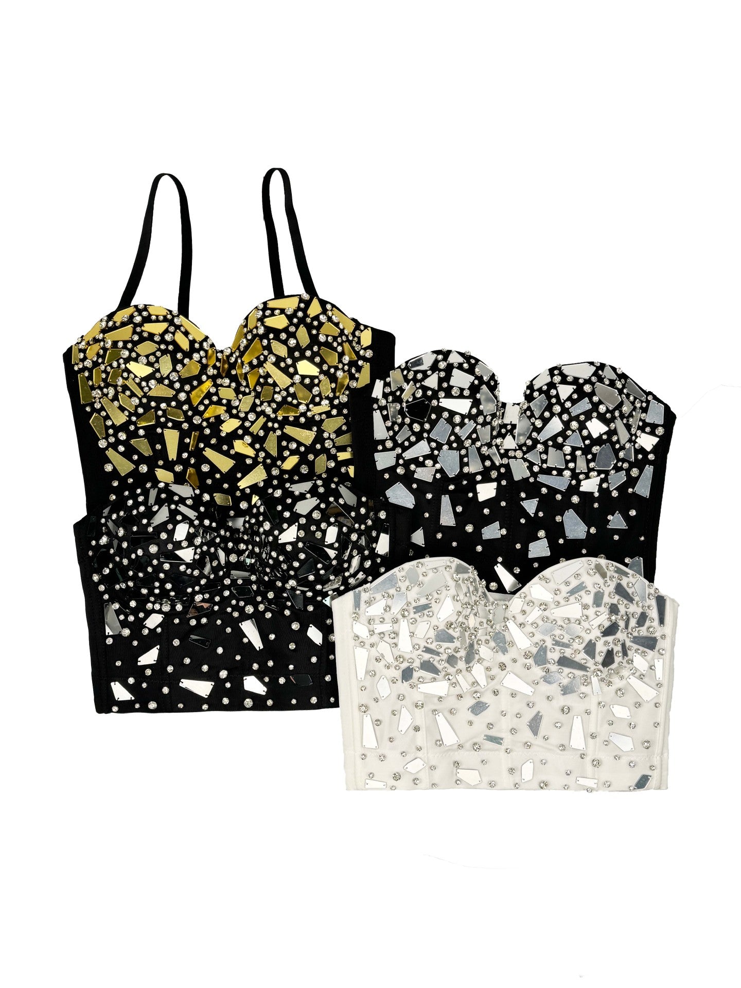 Eganora Black Ice Mirror Sequin Corset