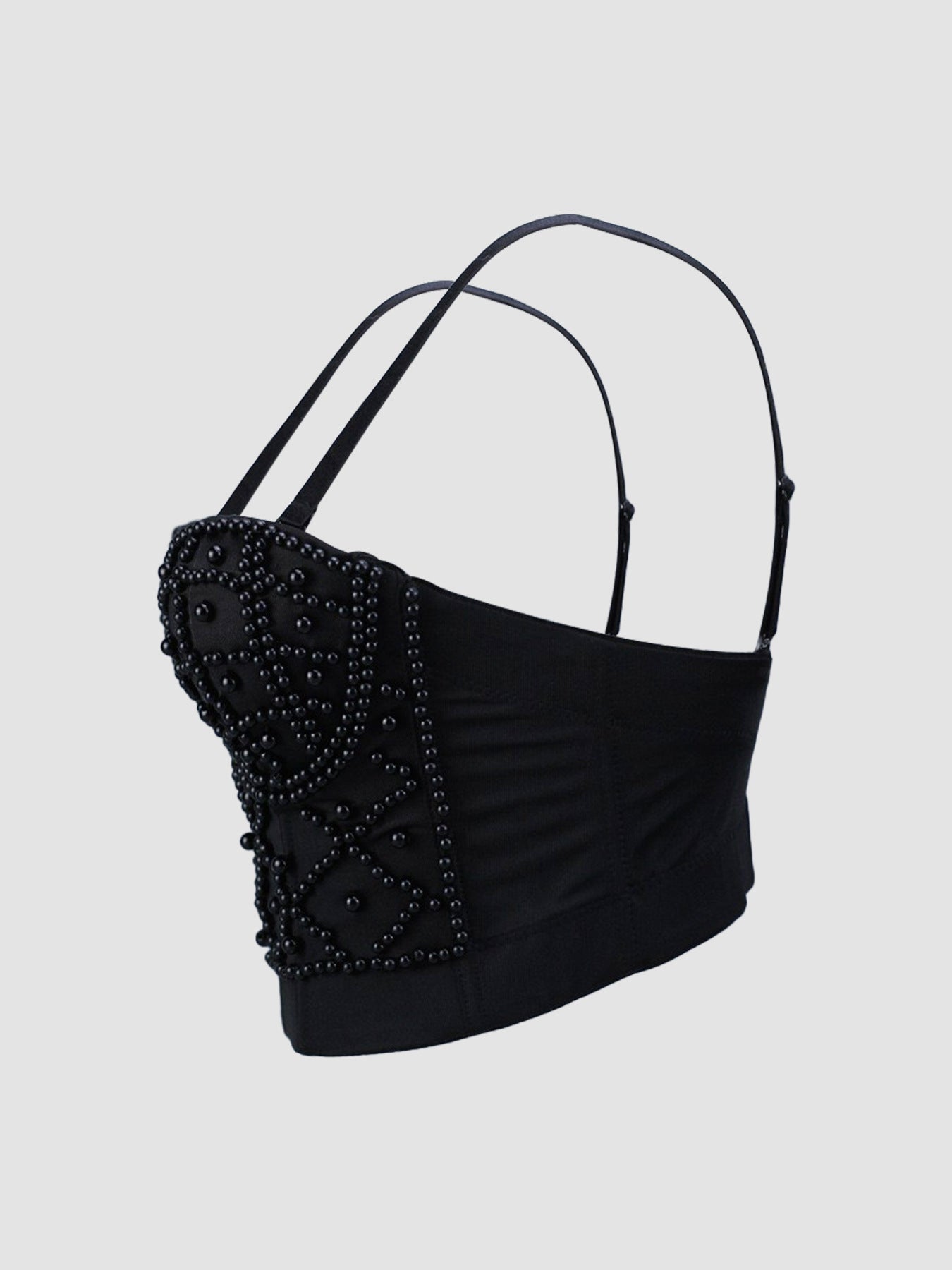 Black Diamond Pearl Strap Bustier